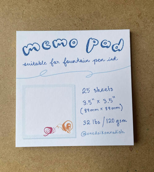 memo pad front